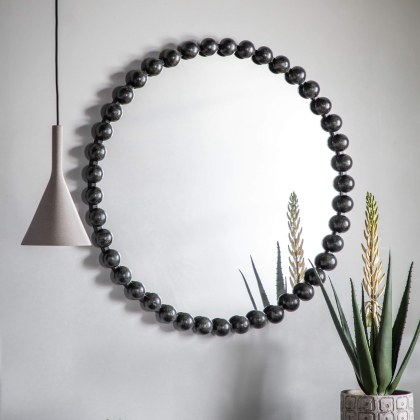Gallery Direct Ceretti Round Mirror Black Gallery Direct Ceretti Round Mirror Black