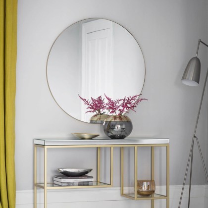 Gallery Direct Hayle Round Mirror Champagne Gallery Direct Hayle Round Mirror Champagne