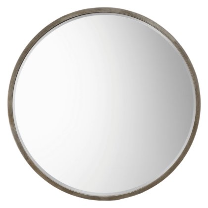 Gallery Direct Higgins Round Mirror Antique Silver Gallery Direct Higgins Round Mirror Antique Silver