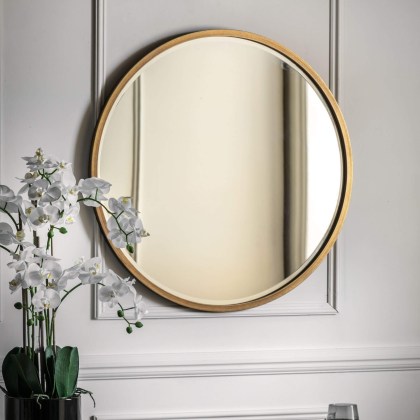 Gallery Direct Higgins Round Mirror Antique Gold Gallery Direct Higgins Round Mirror Antique Gold