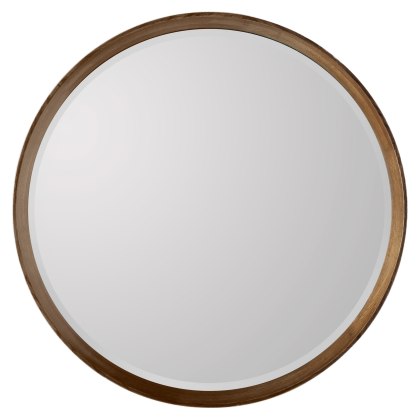 Gallery Direct Keaton Round Mirror Walnut, Small Gallery Direct Keaton Round Mirror Walnut, Small