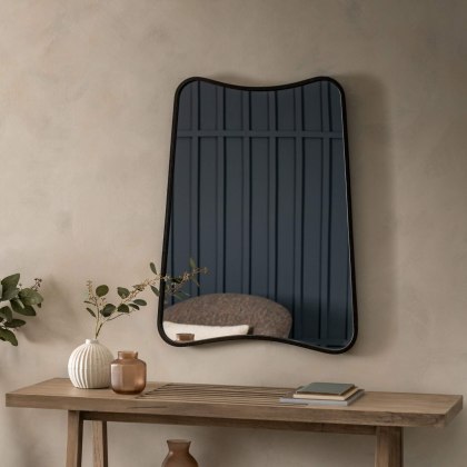 Gallery Direct Kurva Rectangle Mirror Black Gallery Direct Kurva Rectangle Mirror Black