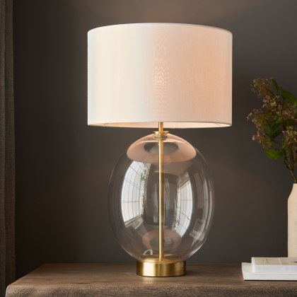 Gallery Direct Kelda Oval Table Lamp – Satin Brass Finish Gallery Direct Kelda Oval Table Lamp – Satin Brass Finish
