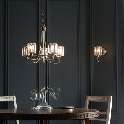 Gallery Direct Berenice Pendant Light Bright Nickel and Faceted Glass Gallery Direct Berenice Pendant Light Bright Nickel and Faceted Glass