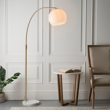 Gallery Direct Otto Floor Lamp Antique Brass & Gloss White Gallery Direct Otto Floor Lamp Antique Brass & Gloss White