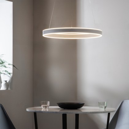 Gallery Direct Gen Pendant Light in Matt Nickel with Frosted Glass Gallery Direct Gen Pendant Light in Matt Nickel with Frosted Glass