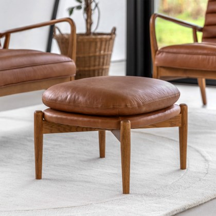 Gallery Direct Datsun Antique Brown Footstool Gallery Direct Datsun Antique Brown Footstool