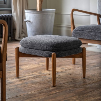 Gallery Direct Datsun Charcoal Boucle Footstool Gallery Direct Datsun Charcoal Boucle Footstool