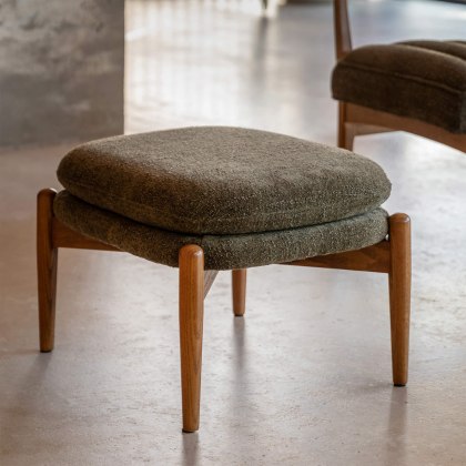 Gallery Direct Datsun Green Boucle Footstool Gallery Direct Datsun Green Boucle Footstool