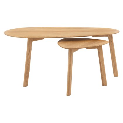 Gallery Direct Madrid Coffee Table Nest, Oak Gallery Direct Madrid Coffee Table Nest, Oak