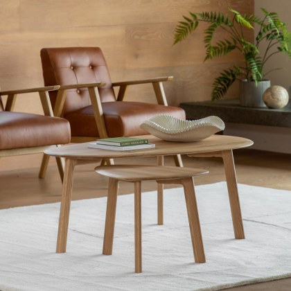 Gallery Direct Madrid Coffee Table Nest, Oak Gallery Direct Madrid Coffee Table Nest, Oak
