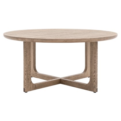 Gallery Direct Craft Round Coffee Table Smoked Gallery Direct Craft Round Coffee Table Smoked