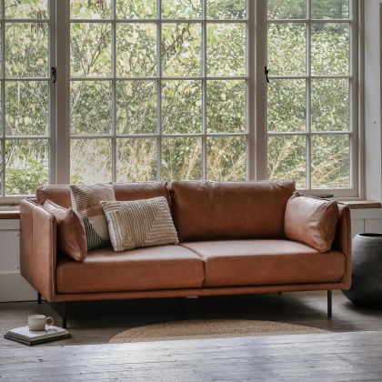 Gallery Direct Wigmore 3 Seater Sofa Brown Leather Gallery Direct Wigmore 3 Seater Sofa Brown Leather