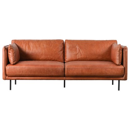 Gallery Direct Wigmore 3 Seater Sofa Brown Leather Gallery Direct Wigmore 3 Seater Sofa Brown Leather