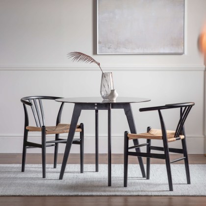 Gallery Direct Blair Round Dining Table Black Gallery Direct Blair Round Dining Table Black