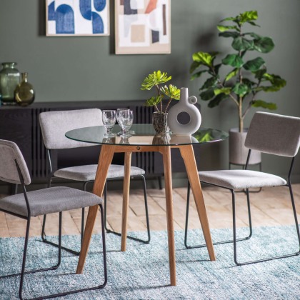 Gallery Direct Blair Round Dining Table Oak Gallery Direct Blair Round Dining Table Oak