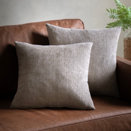 Gallery Direct Basketweave Chenille Cream Cushion 2 Pack Gallery Direct Basketweave Chenille Cream Cushion 2 Pack