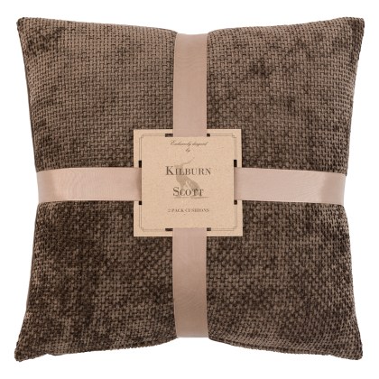 Gallery Direct Basketweave Chenille Chocolate Cushion Gallery Direct Basketweave Chenille Chocolate Cushion
