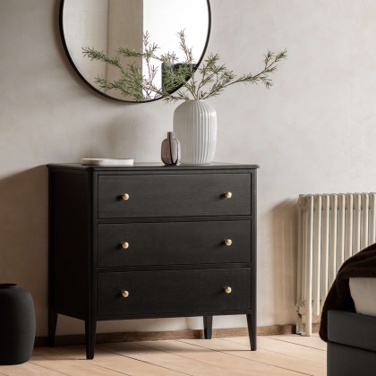 Gallery Direct Acton Black 3 Drawer Chest Gallery Direct Acton Black 3 Drawer Chest