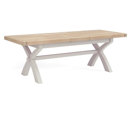 Coastal Stone Grey Cross Leg Extending Dining Table Coastal Stone Grey Cross Leg Extending Dining Table
