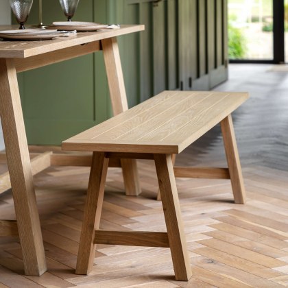 Gallery Direct Eton Trestle Dining Bench Natural Gallery Direct Eton Trestle Dining Bench Natural