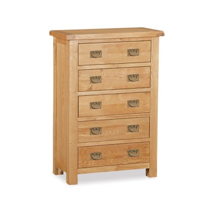 Winchester Bedroom Oak 5 Drawer Chest Winchester Bedroom Oak 5 Drawer Chest