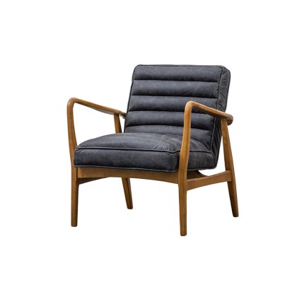 Gallery Direct Datsun Antique Mid-Century Modern Ebony Accent Chair Gallery Direct Datsun Antique Mid-Century Modern Ebony Accent Chair