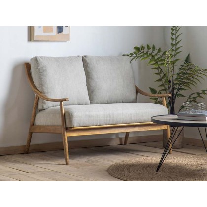 Gallery Direct Reliant Mid Century Modern 2 Seater Sofa | Natural Linen Gallery Direct Reliant Mid Century Modern 2 Seater Sofa | Natural Linen