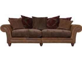 Carnegie leather & fabric 4 seater available at Furniture Barn