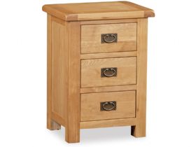 Winchester oak 3 drawer wide bedside