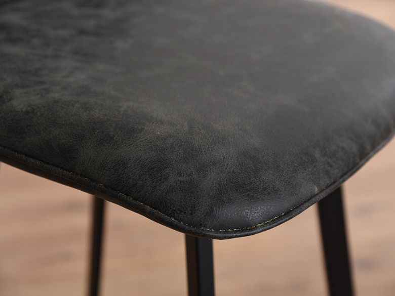 Zurich leather look grey bar stool
