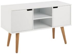 Malmo white MDF and Oak sideboard available at Furniture Barn
