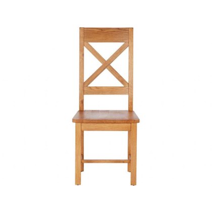 Cross Back Chair Wooden Seat