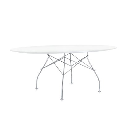 Kartell Glossy by Antonio Citterio White Oval Table