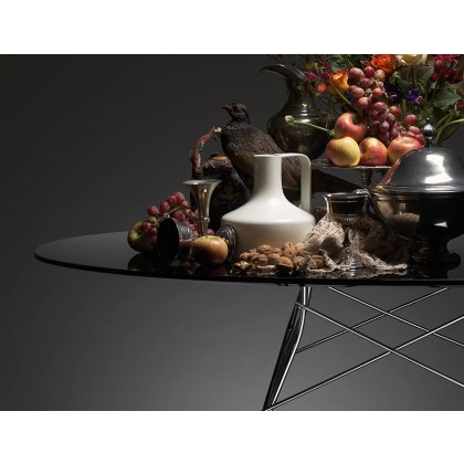 Kartell Glossy by Antonio Citterio Oval Black Glass Table