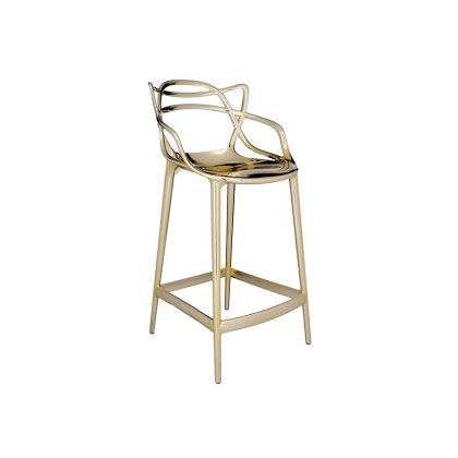 Kartell Masters by Phillippe Starck Stool H.65 Gold Metallic