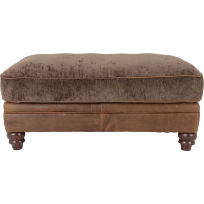 Carnegie Leather & Fabric Footstool