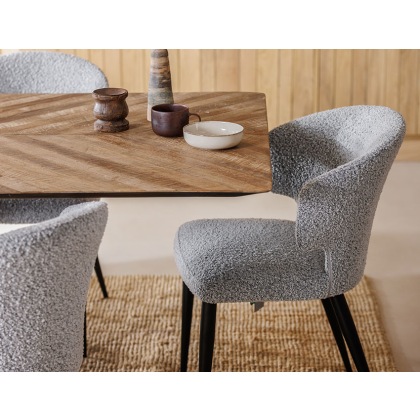 Belle Dining Chair (Grey Boucle)