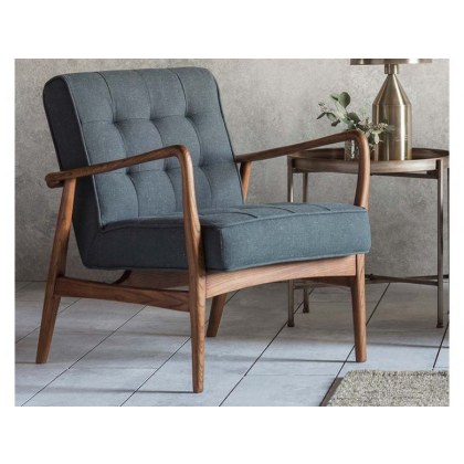 Bayside Mid-Century Modern Armchair - Dark Grey Linen