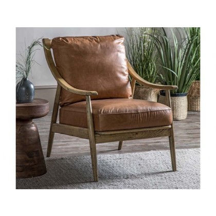 Damaris Armchair - Brown Leather