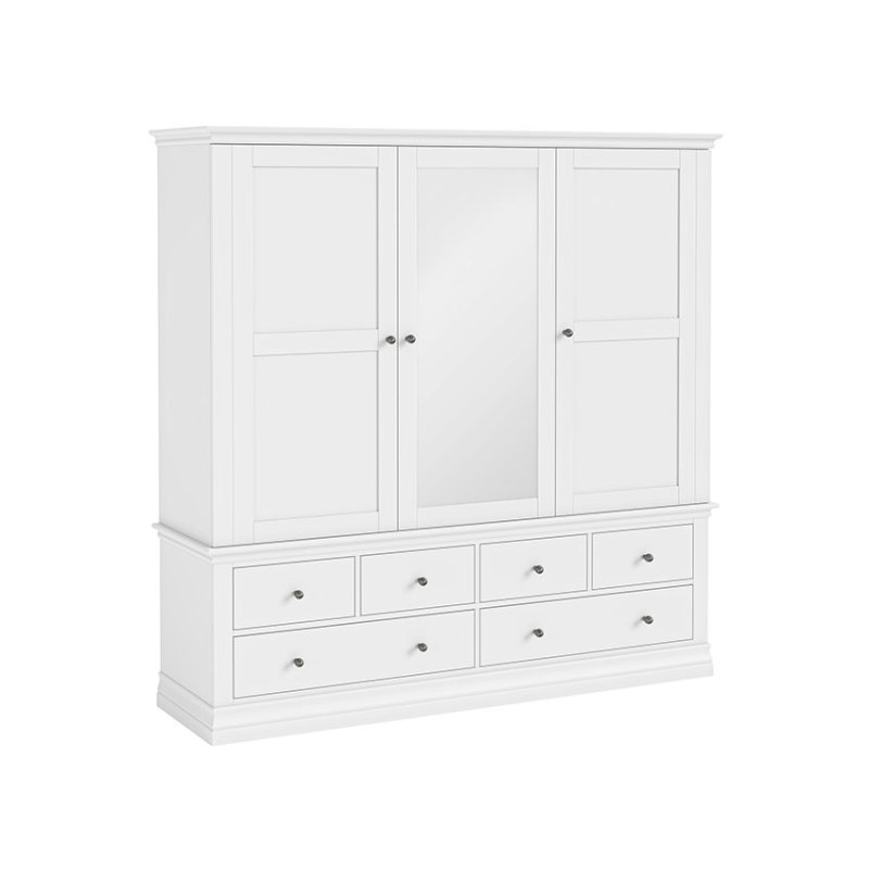 Triple Wardrobe with 6 Drawers Triple Wardrobe with 6 Drawers