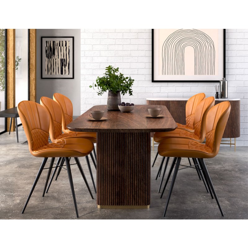 Crosby Walnut Dining Amory Dining Chair in Mustard Crosby Walnut Dining Amory Dining Chair in Mustard