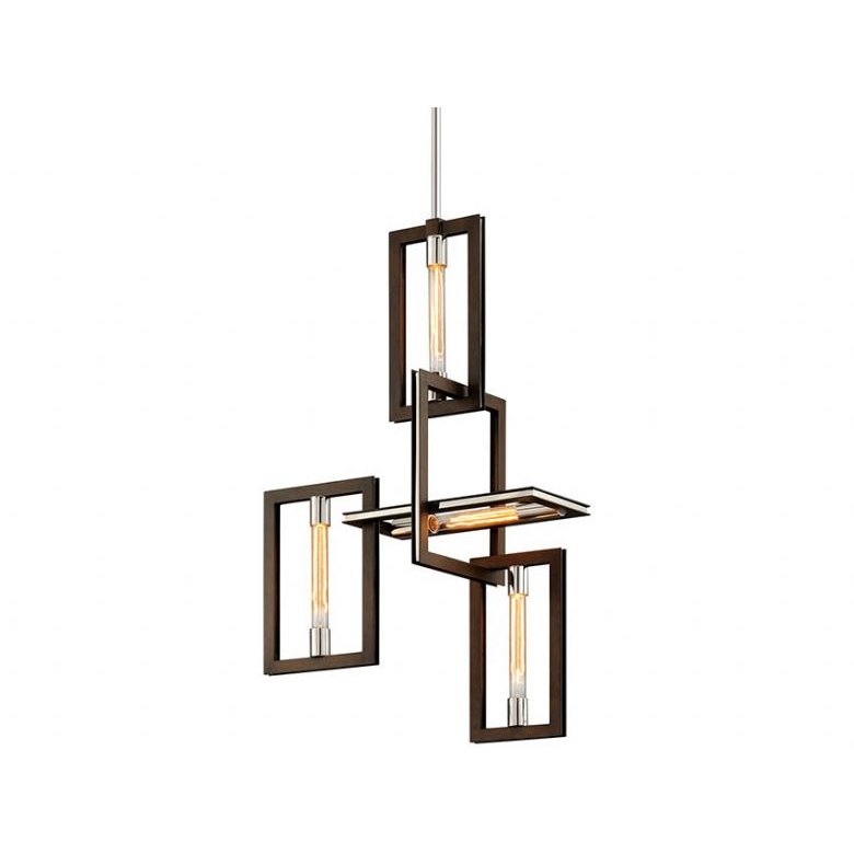 Enigma Bronze and Stainless 4 Light Chandelier Enigma Bronze and Stainless 4 Light Chandelier