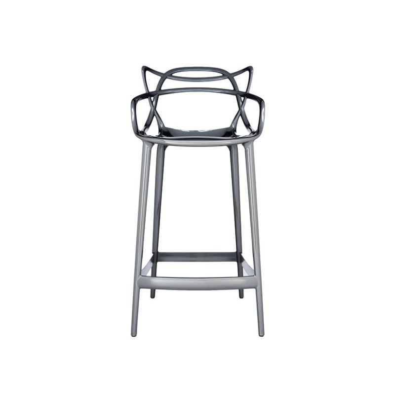 Kartell Masters by Phillippe Starck Stool H.65 Titanium Metallic Kartell Masters by Phillippe Starck Stool H.65 Titanium Metallic