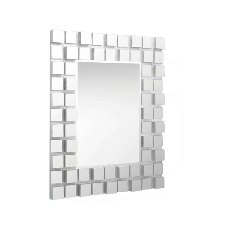 Large Mirror With Glass Tile Effect Frame Large Mirror With Glass Tile Effect Frame