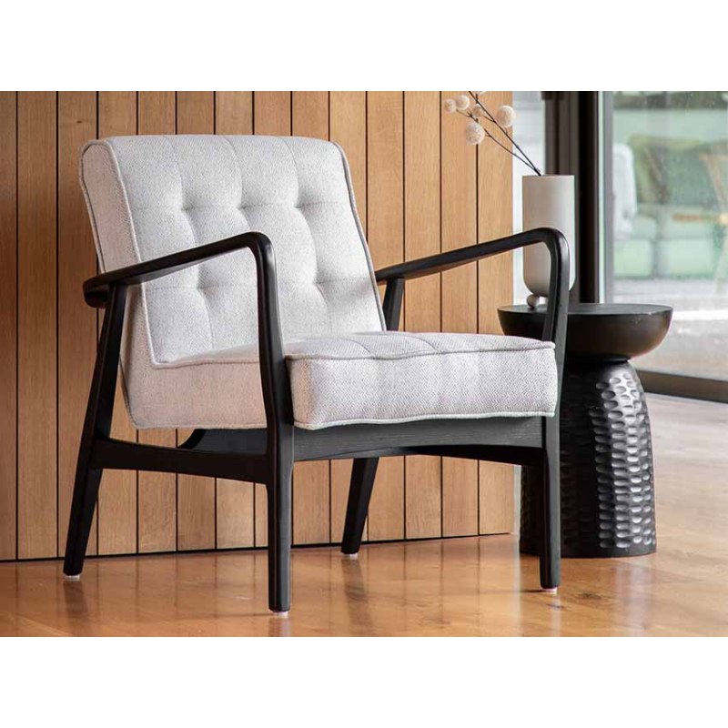 Bayside Mid-Century Modern Armchair - Natural Fabric Bayside Mid-Century Modern Armchair - Natural Fabric