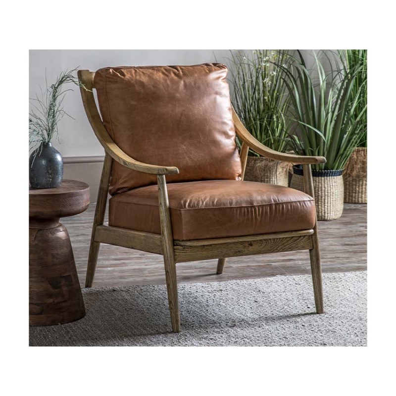 Damaris Armchair - Brown Leather Damaris Armchair - Brown Leather