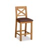 Fairfax Oak Barstool with Brown Seat Pad