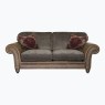 Carnegie 2 Seater Leather & Fabric Sofa - Quick Ship