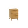 Malin Bedroom Oak 3 Drawers Bedside Cabinet